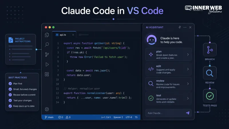 Claude Code inside a VS Code environment | Claude AI | Inner Web Solutions