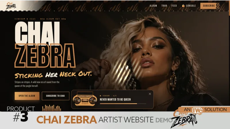 Music Artist Website | Chai Zebra | Inner Web Solutions